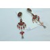 925 sterling silver long earring Tribal Jewellery with colour glass studded 4.2'